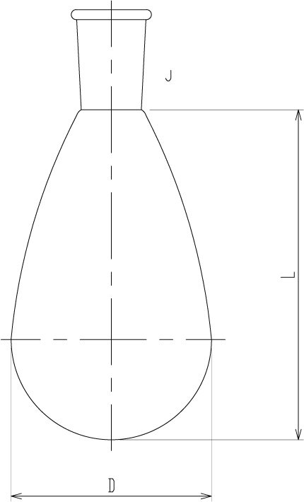 石英ナス形フラスコのメイン画像