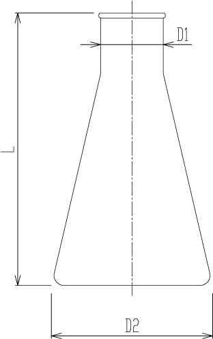 石英三角フラスコ(リム付)のメイン画像