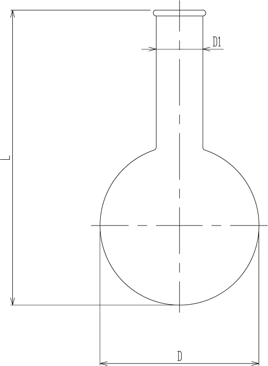 石英丸底フラスコ(リム付)のメイン画像