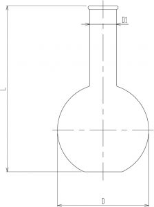 石英平底フラスコ(リム付)の画像