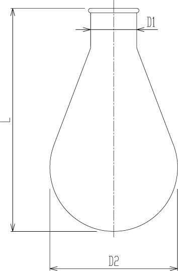 石英ナス形フラスコ(リム付)のメイン画像