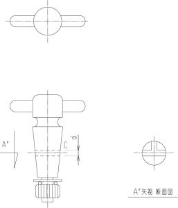 PTFE三方コック 閉止の画像