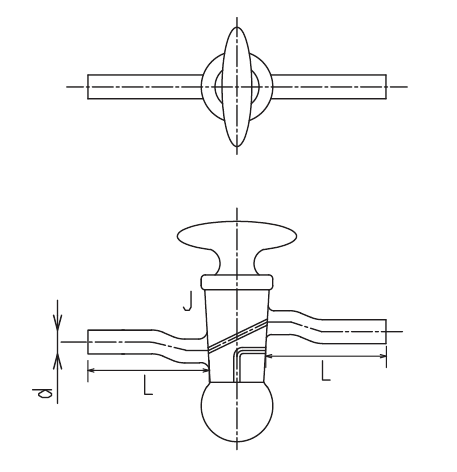 高真空コック 斜孔形のメイン画像