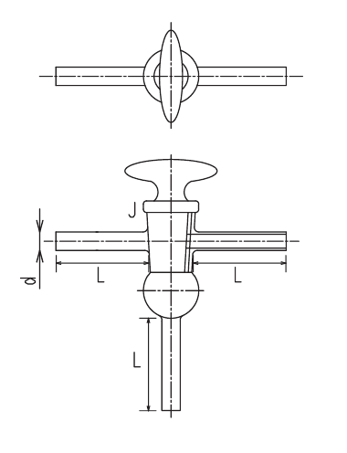 高真空コック T形のメイン画像