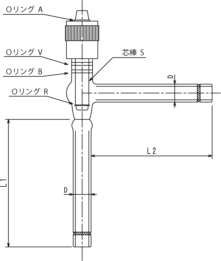 高真空グリースレスバルブ L形(アングルタイプ)のメイン画像
