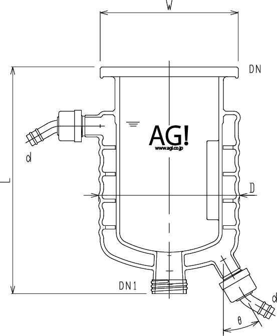媒体バッフル付二重管式セパラ反応容器のメイン画像