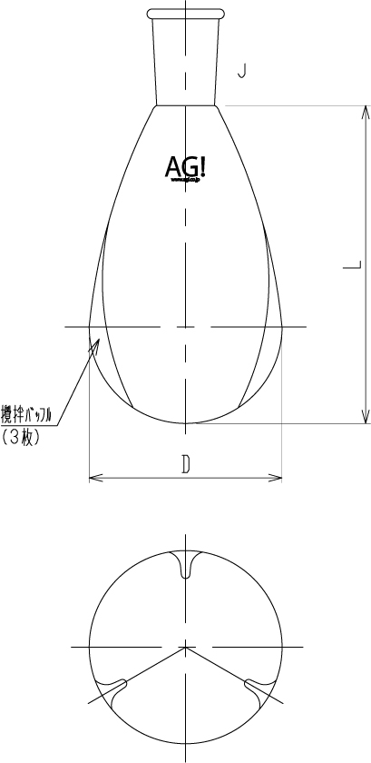 粉体撹拌用ロータリーナスフラスコのメイン画像