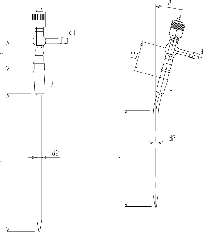 反応容器用高真空グリースレスバルブ付キャピラリー管のメイン画像