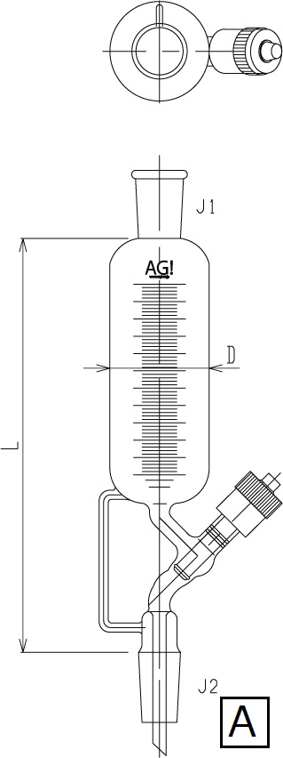 高真空グリースレスバルブ付分留受器のメイン画像