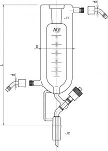 高真空グリースレスバルブ付フルジャケット付分留受器の画像