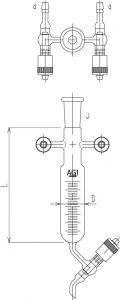 高真空グリースレスバルブ付サンプリング受器 　の画像