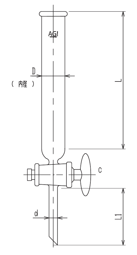 コック付クロマトカラムのメイン画像