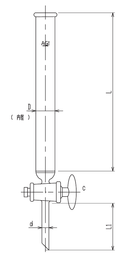 コック付クロマトカラム(フィルター付)のメイン画像