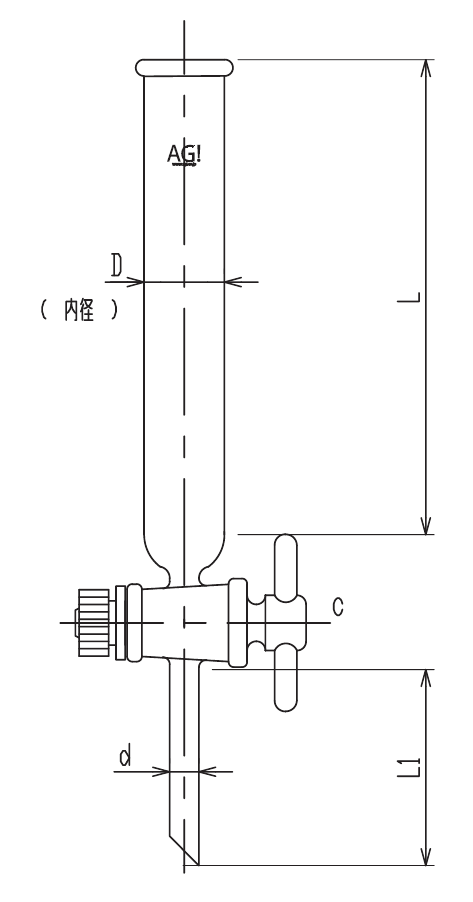 コック付クロマトカラムのメイン画像