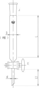 ジョイント付クロマトカラム(コック付)の画像