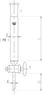 ジョイント付クロマトカラム(コック・フィルター付)の画像