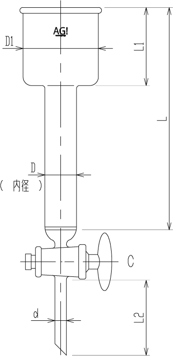 アルミナカラム(イオン交換樹脂カラム・コック・フィルター付)のメイン画像