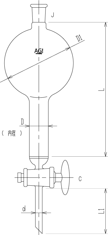 フラッシュカラム コック フィルター付 クロマトカラム ガラス実験器具 理化学用ガラス機器の制作 販売 旭製作所