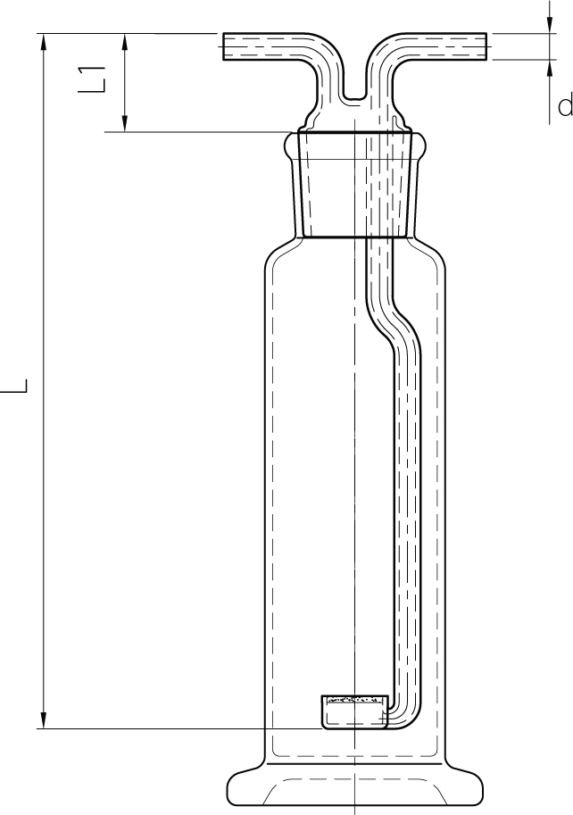 ガス洗浄瓶(板フィルター付)のメイン画像