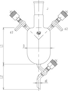 高真空グリースレスバルブ付溶媒受器の画像